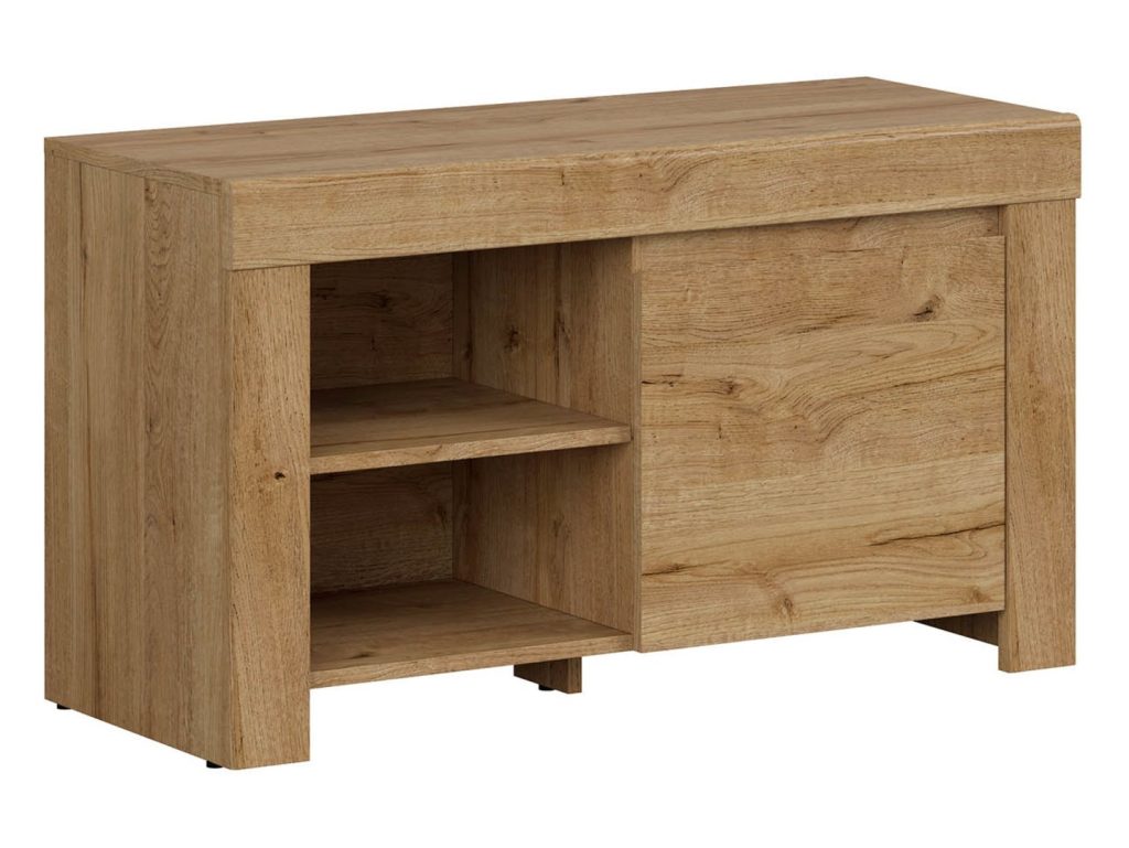 drewniana szafka na buty z siedziskiem